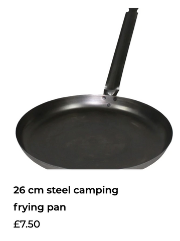 black steel camping pan