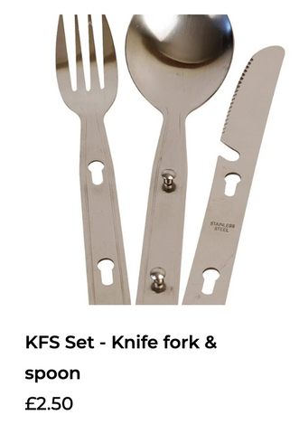 knife, fork and spoon set