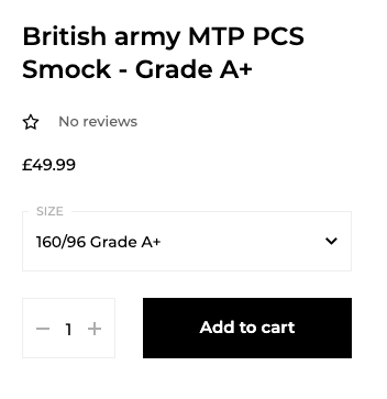 Listing for grade A+ smock