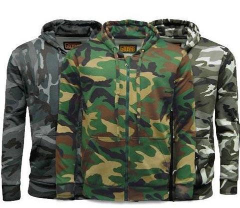 Game camouflage zip hoodie