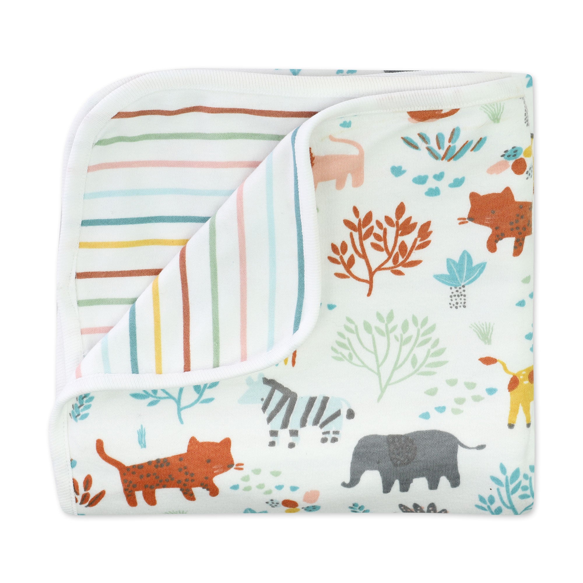 Organic Cotton Receiving Blanket in Safari Pals Print - Mac  Moon product image