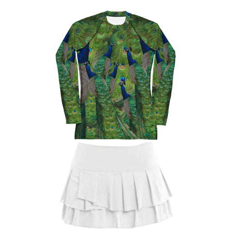 Peacock long-sleeve shirt for tennis