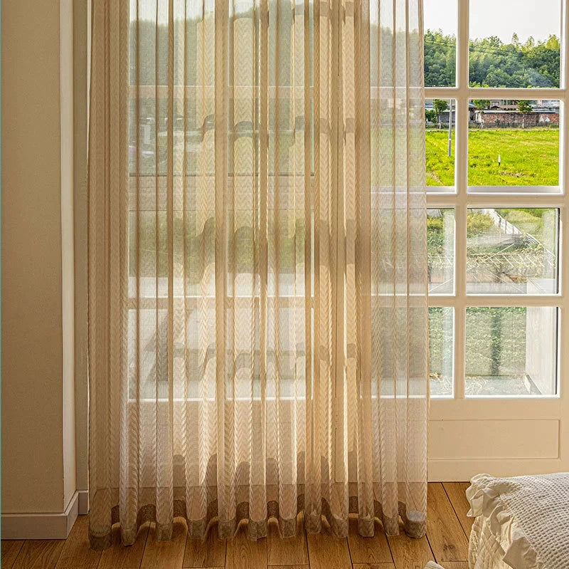 DIHIN HOME Modern Geometric Sheer Fabric,Grommet Window Curtain for Living Room,Customzied Sheer Curtains