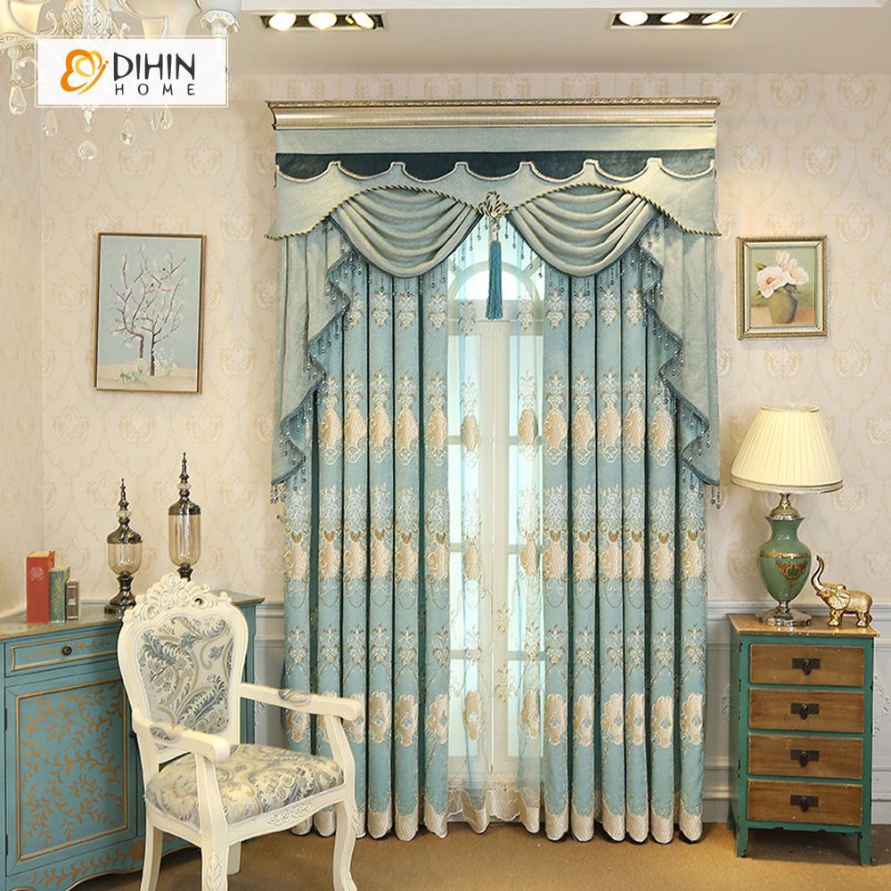 Valance And Blackout Curtain Sheer Window Curtain For Living Room DIHINHOME Home Textile