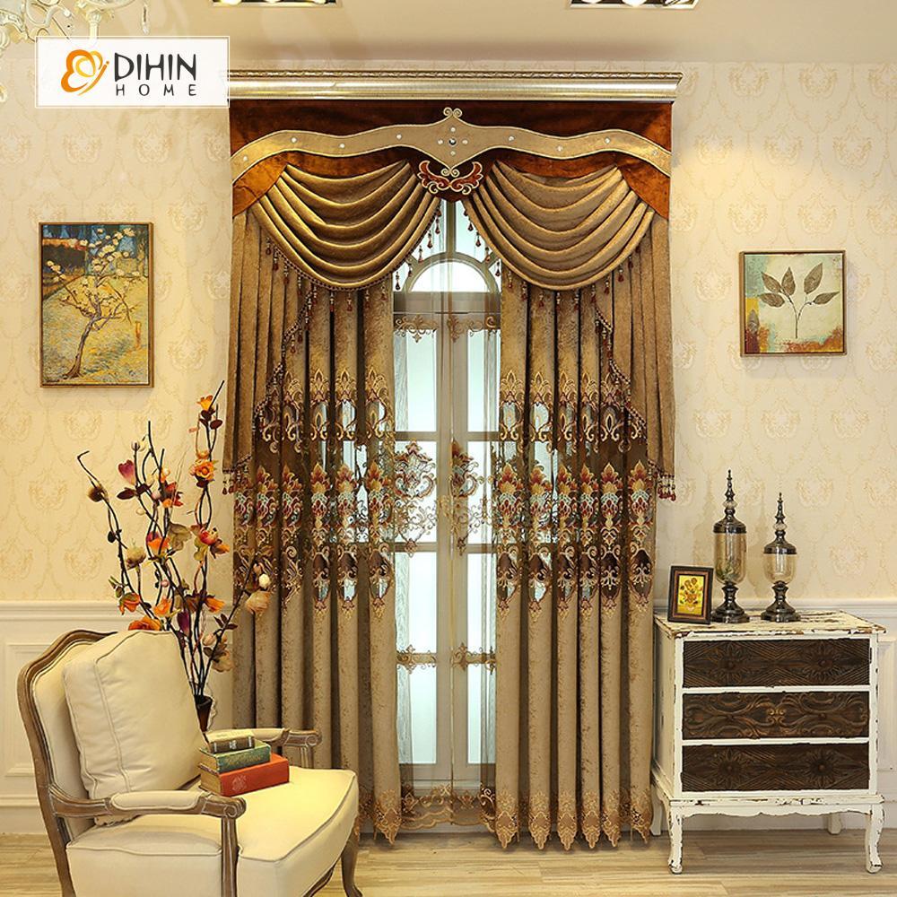 Valance And Blackout Curtain Sheer Window Curtain For Living Room