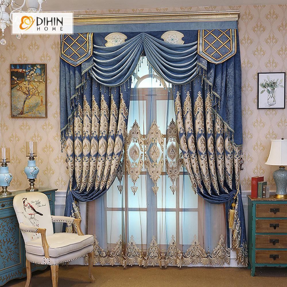 Valance And Blackout Curtain Sheer Window Curtain For Living Room