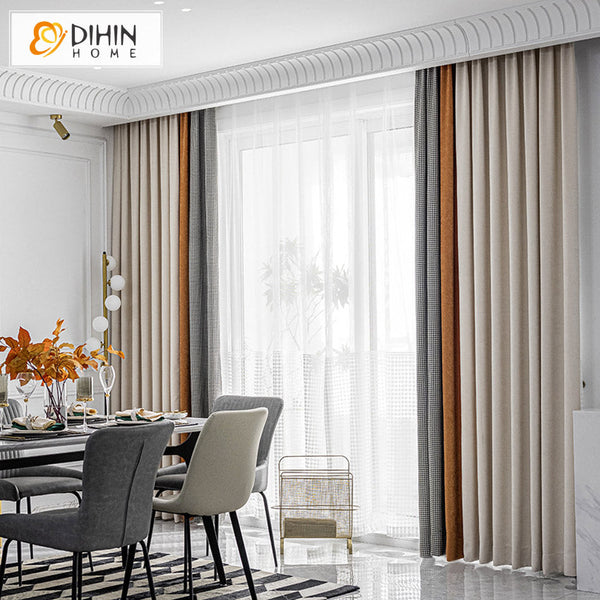 Modern Curtain Blackout Grommet Window Curtain for Living Room ...