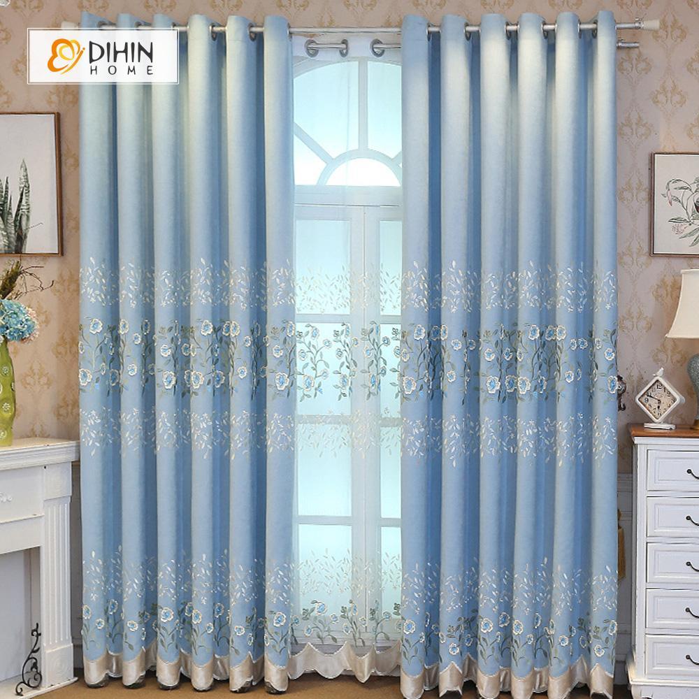 light blue sheer curtains