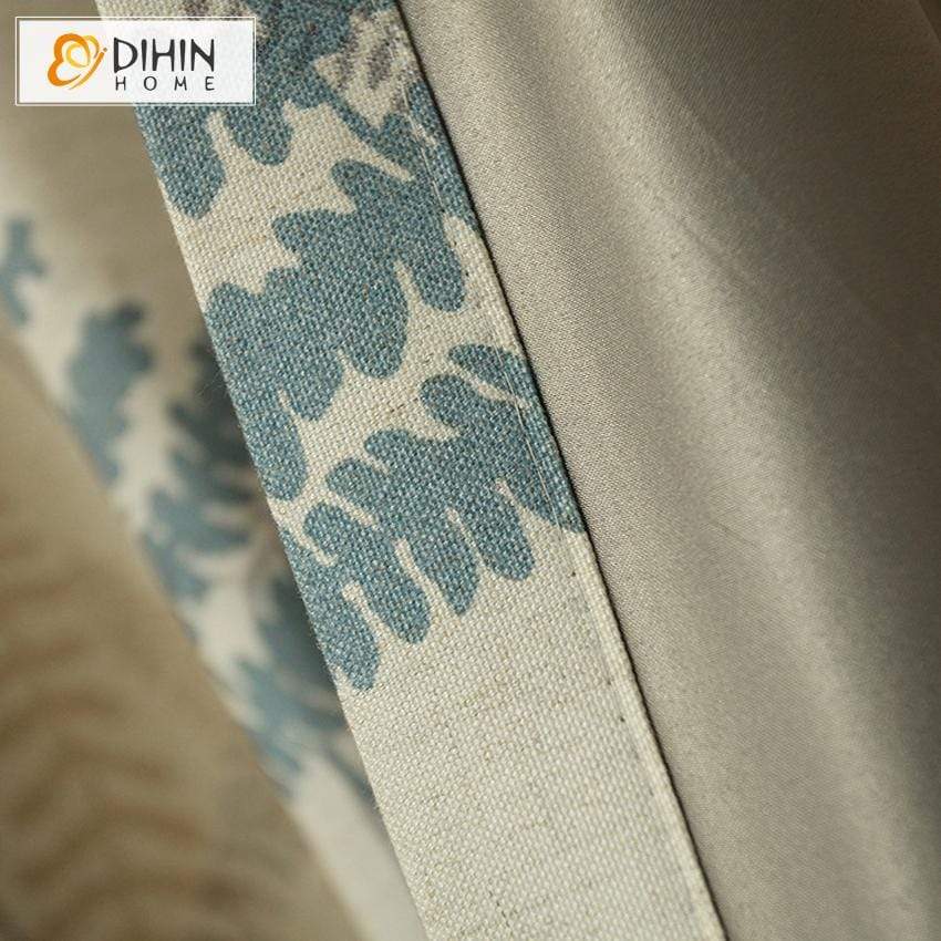 Dihin Home Plants Printed Blackout Curtains Grommet Window Curtain For Living Room 52x84 Inch 1 Panel