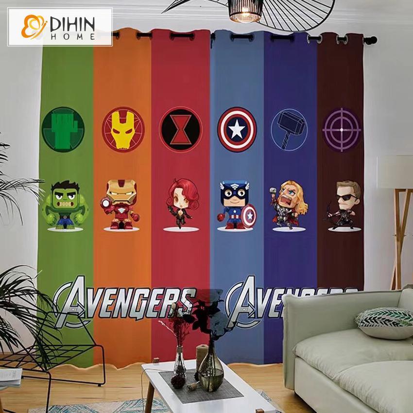 Blackout Draperies Blackout Roman Curtain Children Bedroom Curtain My Hero Academia Curtain All Might Hero Cartoon Anime 35 Wide By 64 Long Home Kitchen Home Decor