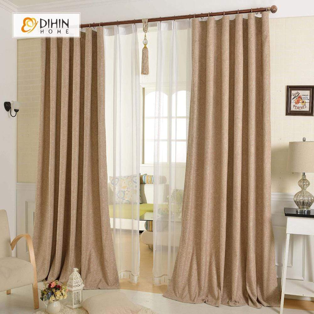 Modern Curtain Blackout Grommet Window Curtain For Living Room DIHINHOME Home Textile