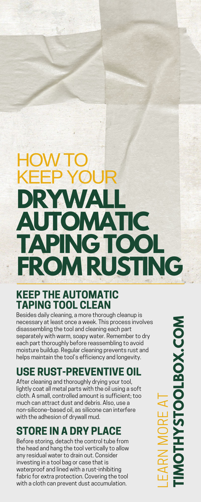 How To Keep Your Drywall Automatic Taping Tool From Rusting