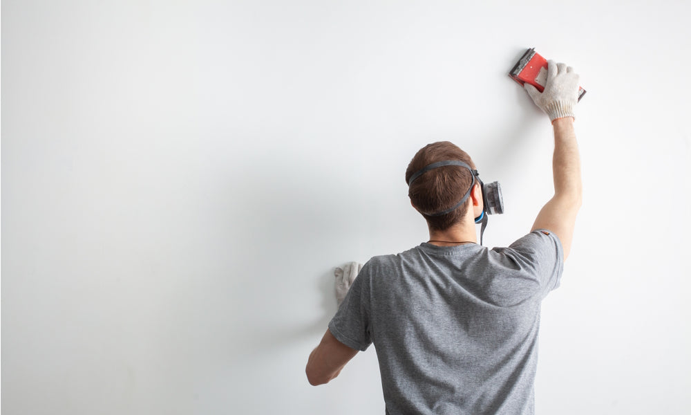 Drywall Sanding with respirator