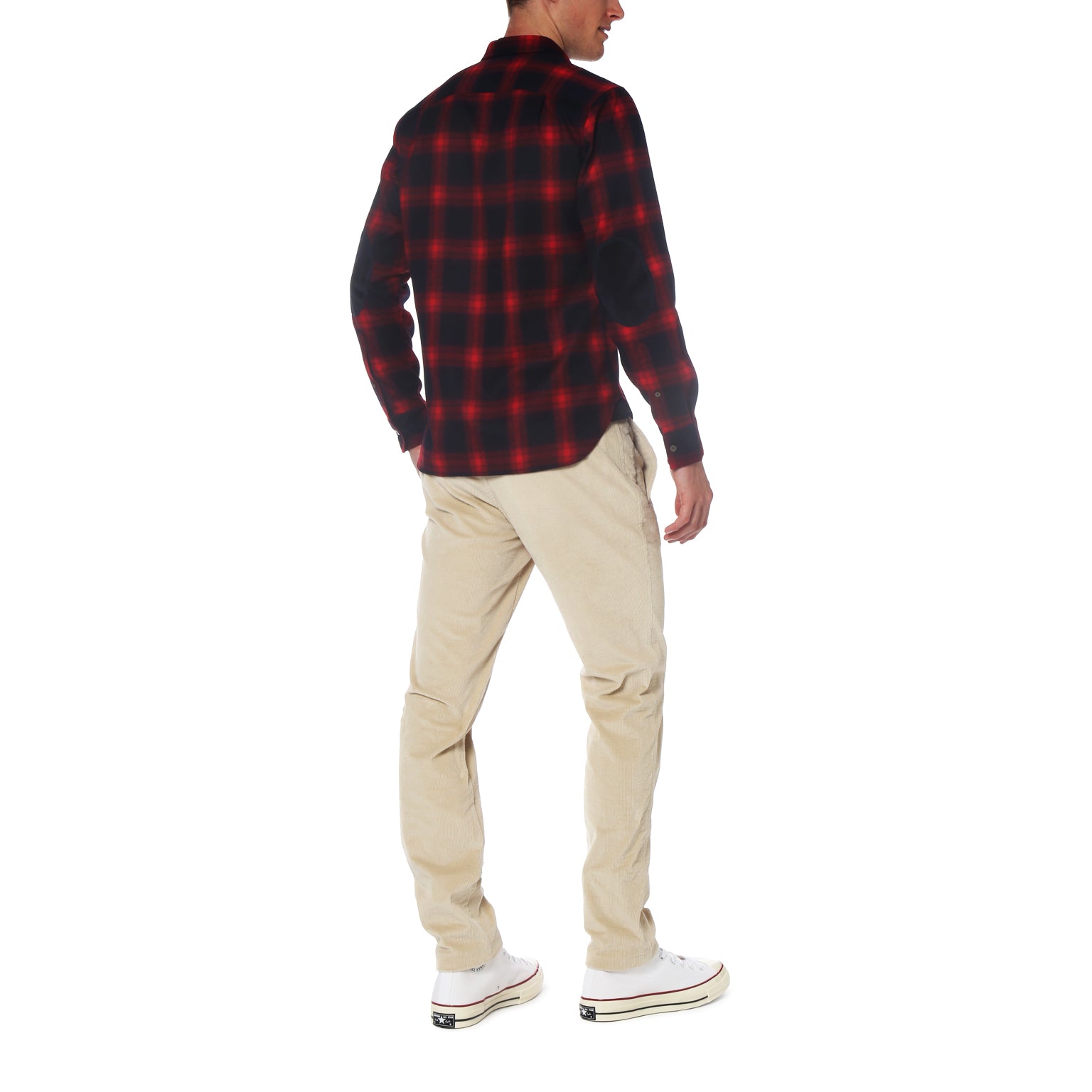 NEW- Navy Red Iceland Flannel Long Sleeve Shirt