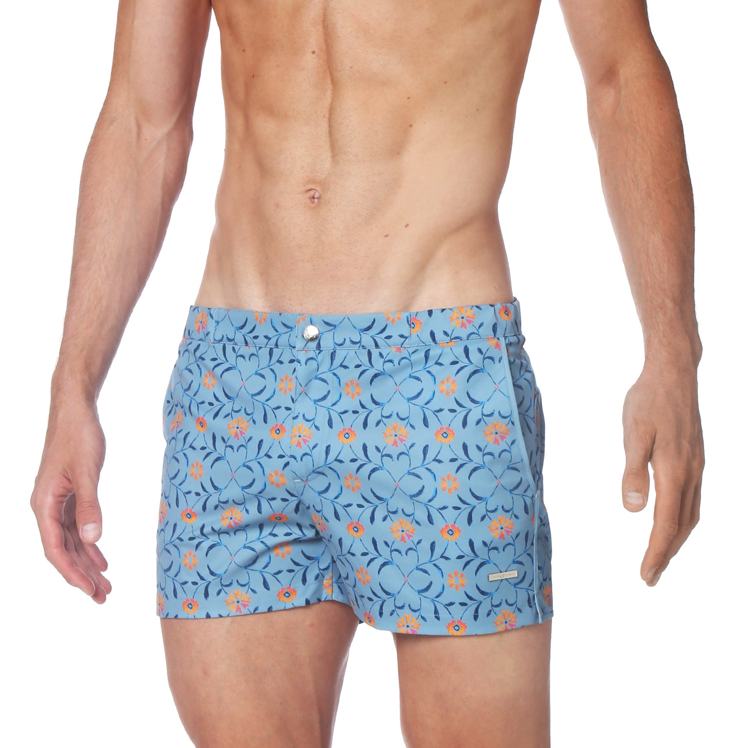 NEW- Blue Helsinki 2" Angeleno Stretch Swim Trunks