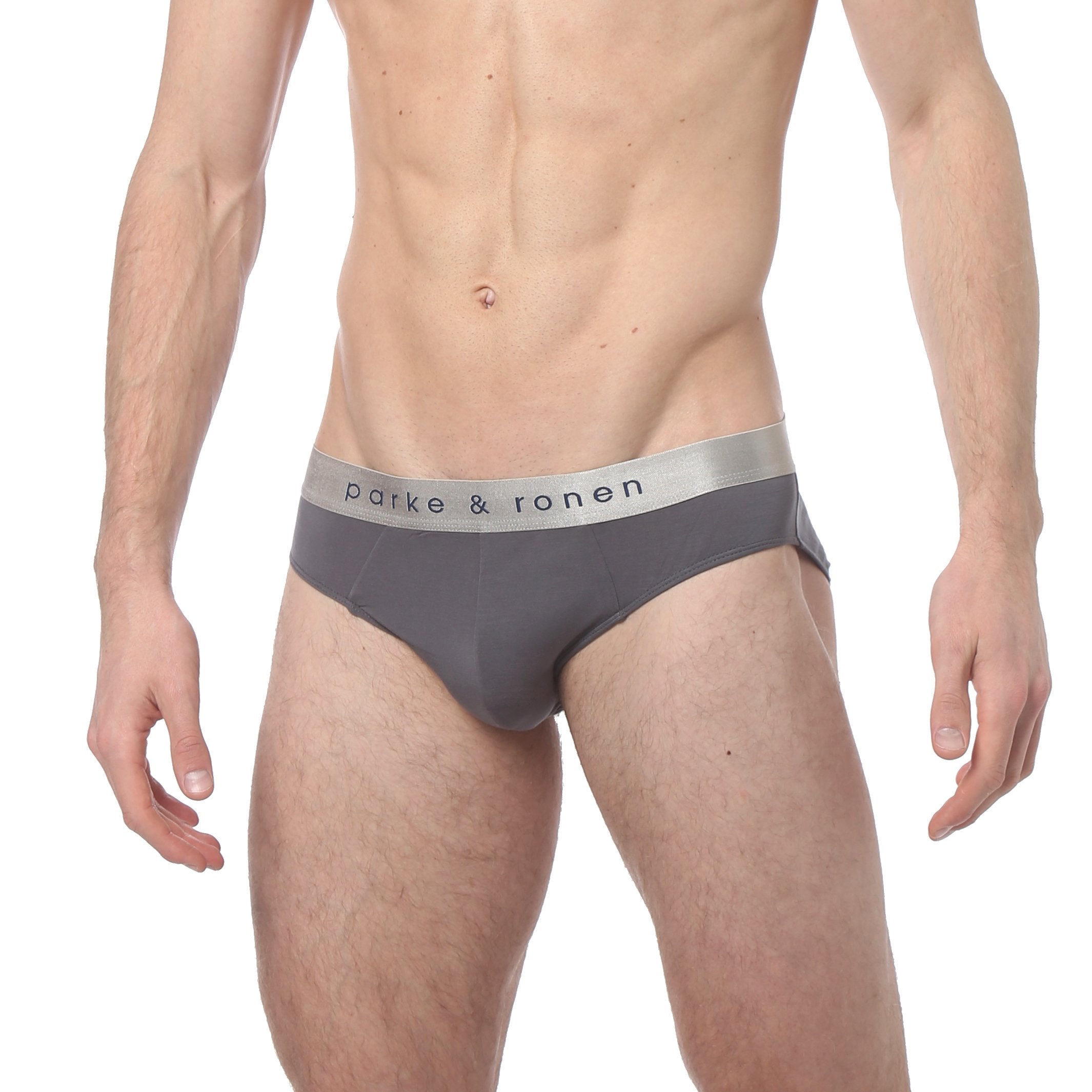 Grey Solid Low-Rise Brief