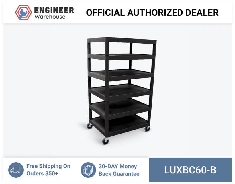 Luxor SC12-G 3 Shelf Gray Serving Cart