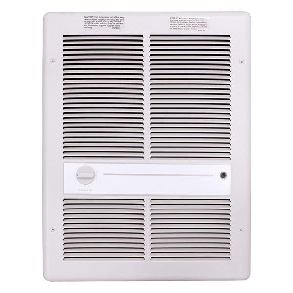 TPI 4800W 277V 3310 Series Fan Forced Wall Heater (White) - Without Summer Fan Switch - 2 Pole Thermostat - G3317T2RPW