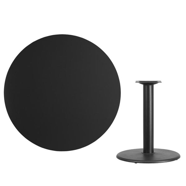 Flash Furniture 42'' Round Black Laminate Table Top with 24'' Round Table Height Base - XU-RD-42-BLKTB-TR24-GG