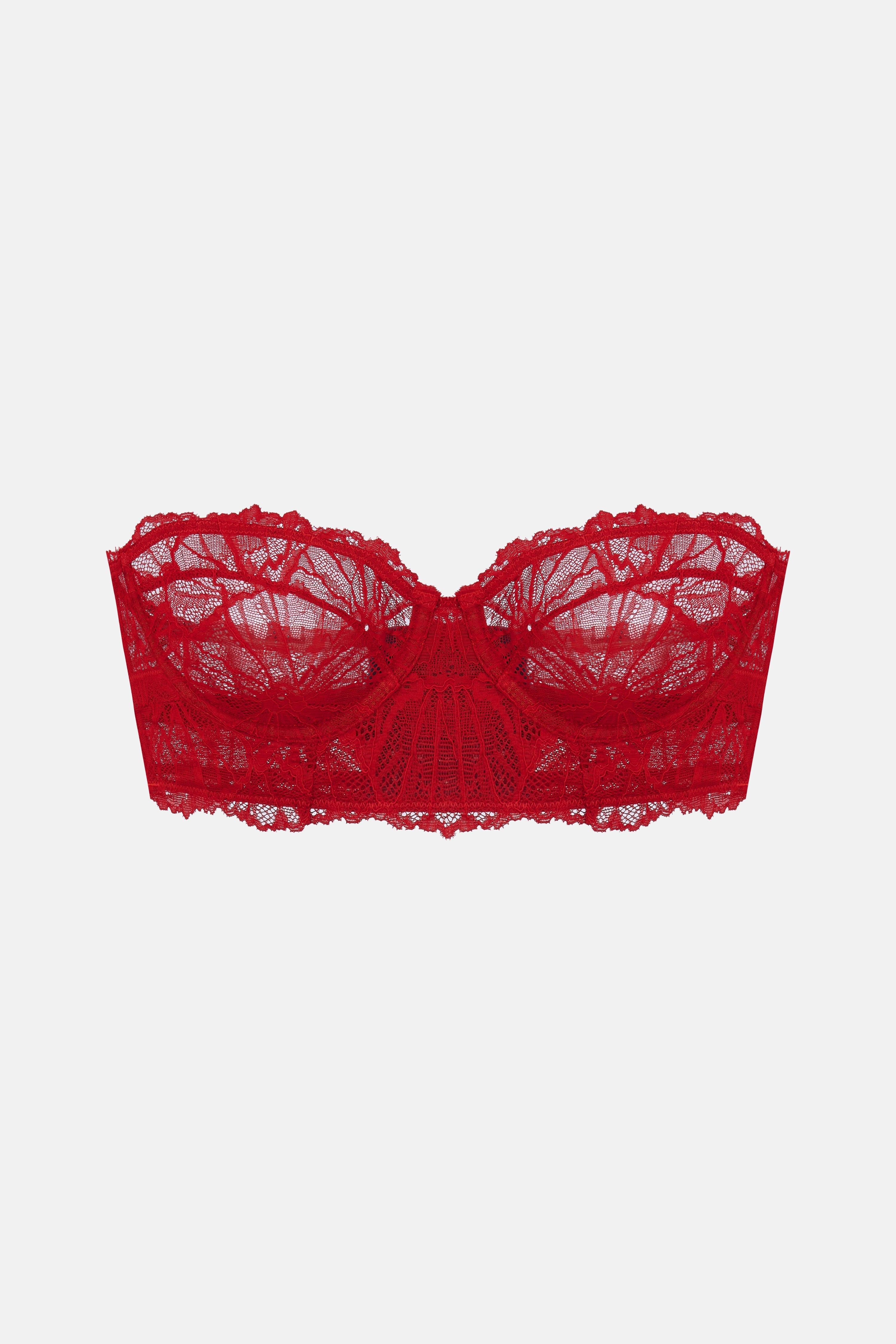 + NET SUSTAIN Mia strapless recycled-lace underwired bra
