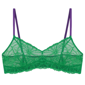 INC International Concepts Women's Floral Lace Bralette, ite Green,  Small