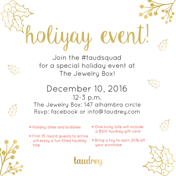 taudrey holiday event 2016 shopping