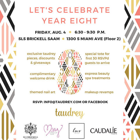 taudrey 8th anniversary event invite