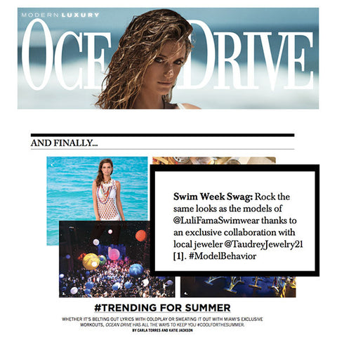 taudrey featured in Ocean Drive Magazine
