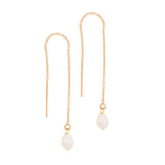 taudrey girl with the pearl earring pull through rose gold pearl accent