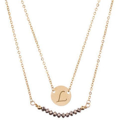 taudrey mini coin crystal layered necklace