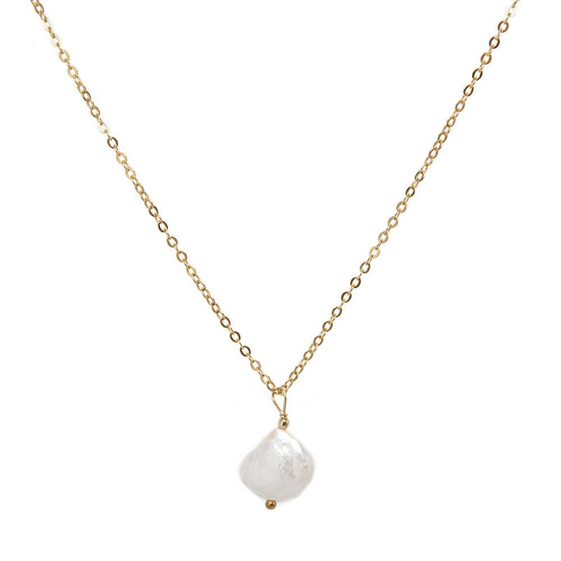 Grit and Grace Necklace by taudrey: Natural Pearl on Dainty Gold Chain