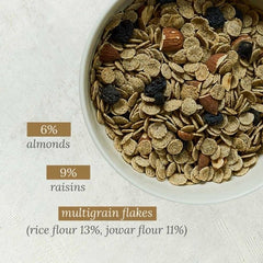 High Fiber Breakfast Cereal - Multigrain Flakes With Raisins & Roasted Almonds