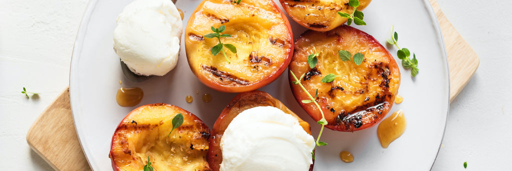 Grilled Peaches with Hot Honey Ricotta