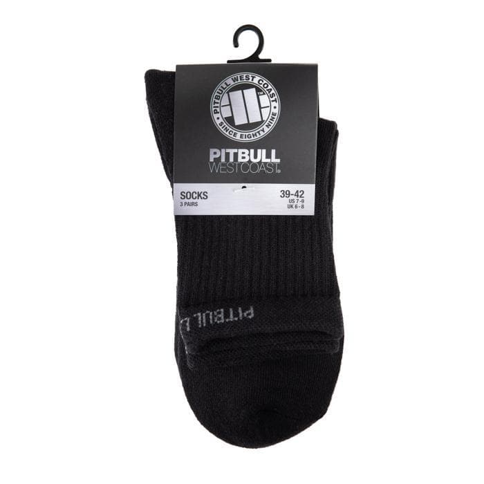 High Ankle Thin Socks 3pack Black - pitbullwestcoast