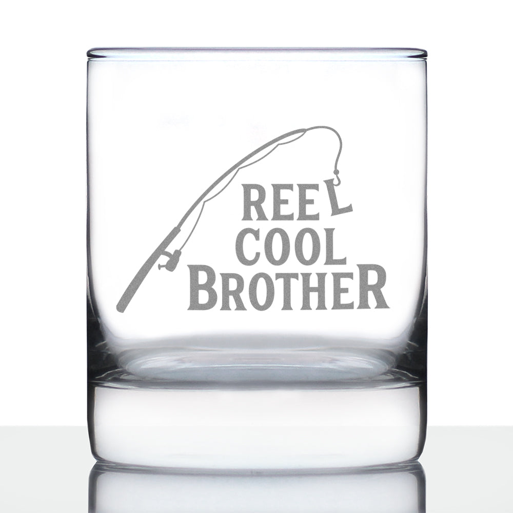 Reel Cool Dad - Funny Whiskey Rocks Glass - Fishing Gifts for Fathers -  bevvee