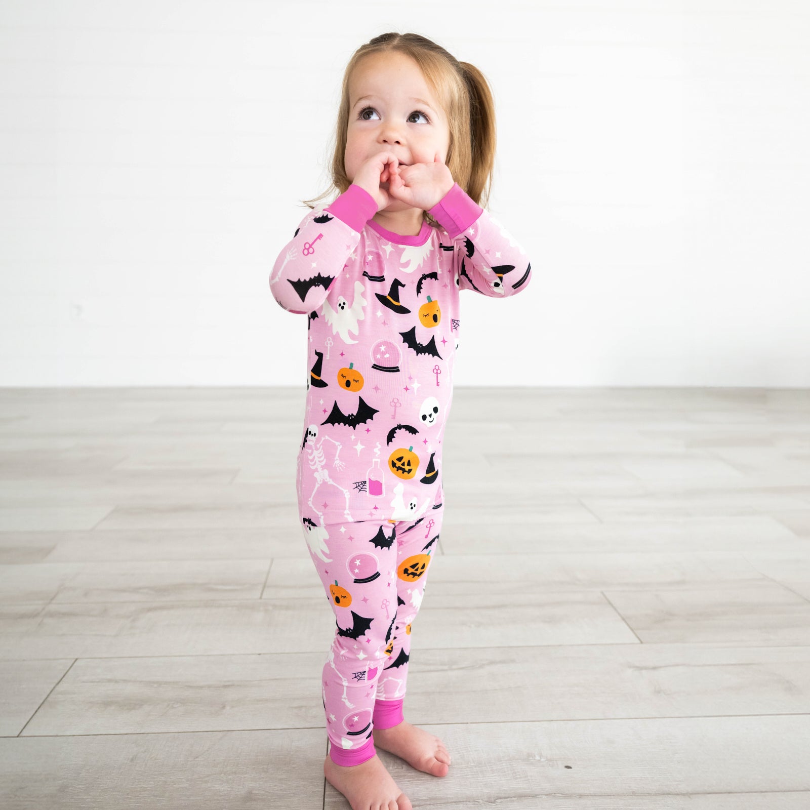 Pink Glowing Ghouls Two-Piece Pajama Set