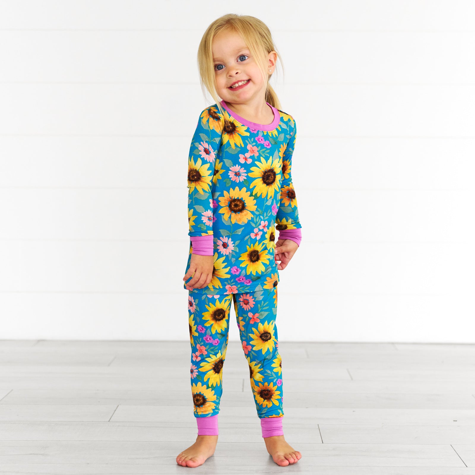 Sunflower Fields Two-Piece Pajama Set