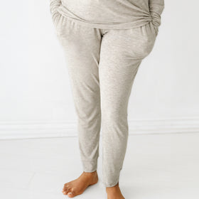 Heather Stone Ribbed Women's Pajama Pants - Little Sleepies