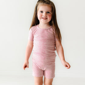 Sweet Slumber Mauve Ribbed Two-Piece Pajama Set