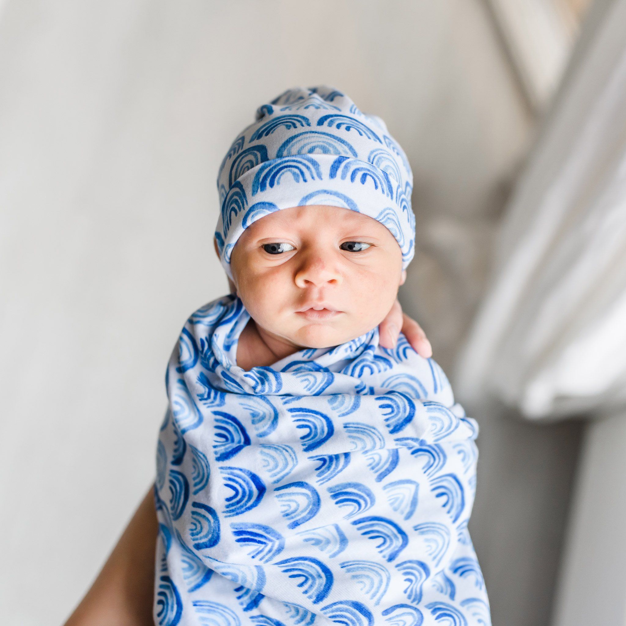 matching swaddle and hat