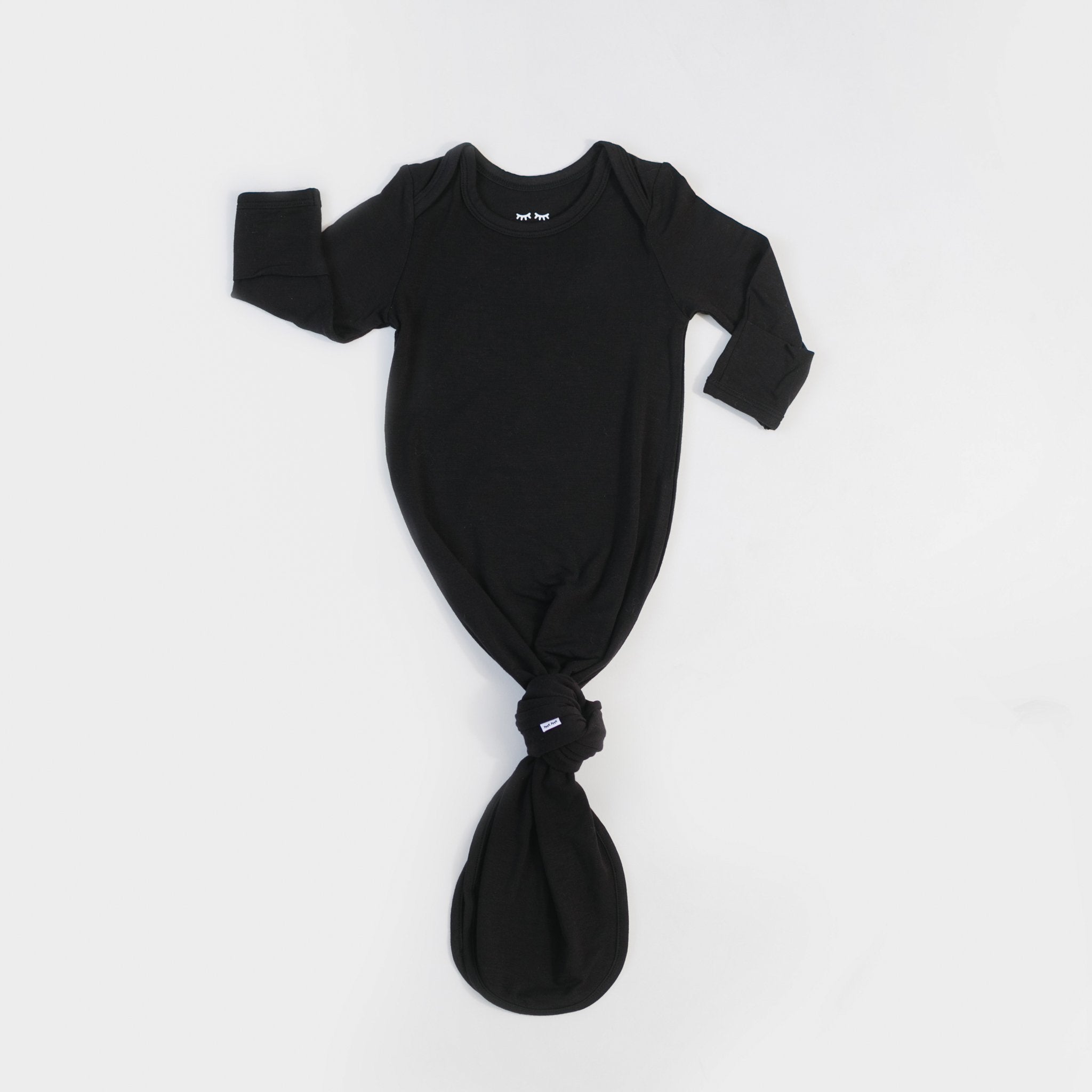 black knotted baby gown