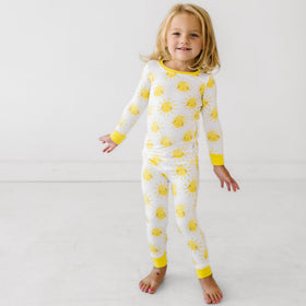 Blue Breakfast Buddies Two-Piece Pajama Set - Little Sleepies