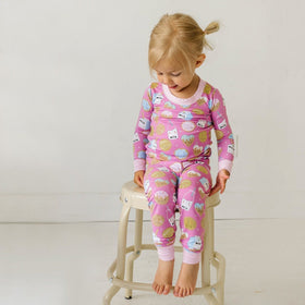 Pastel Rainbows Two-Piece Pajama Set - Little Sleepies