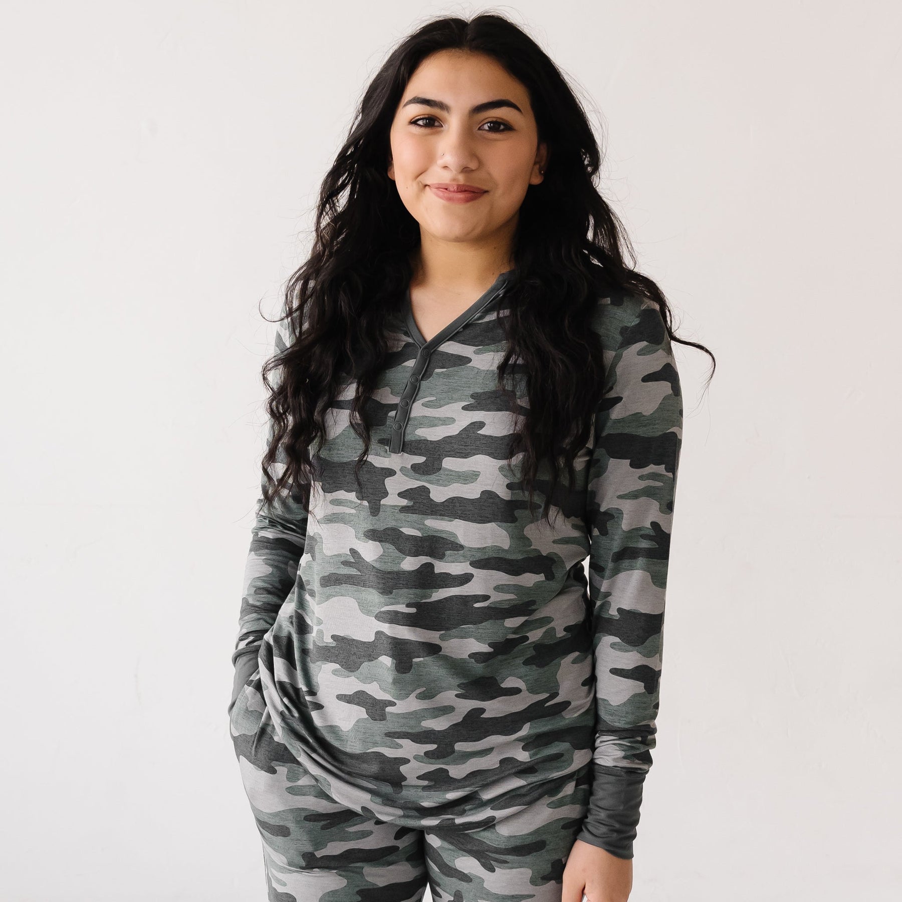 Vintage Camo Women's Bamboo Viscose Pajama Top - Little Sleepies