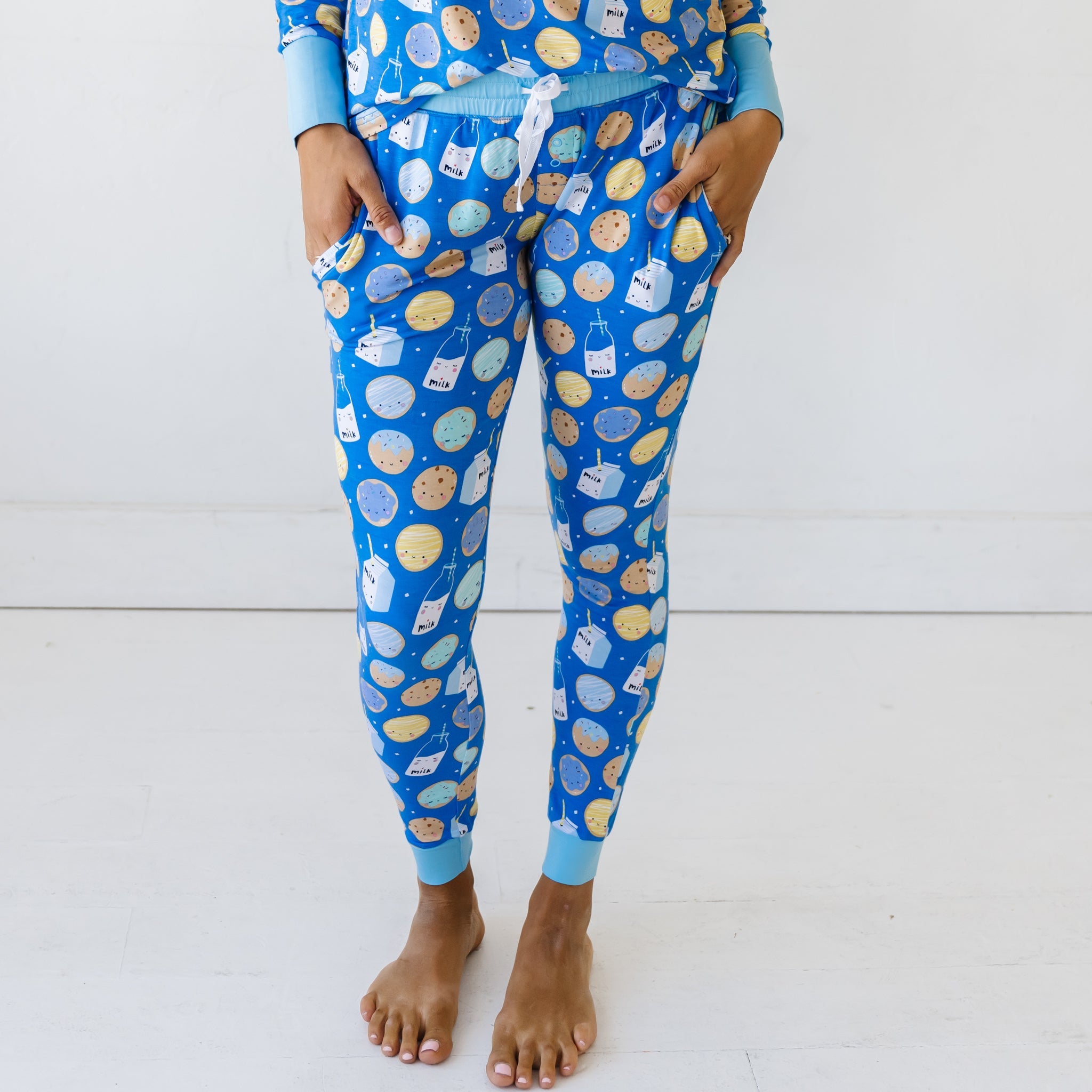 Blue Cookies & Milk Women's Bamboo Viscose Pajama Pants - Little Sleepies