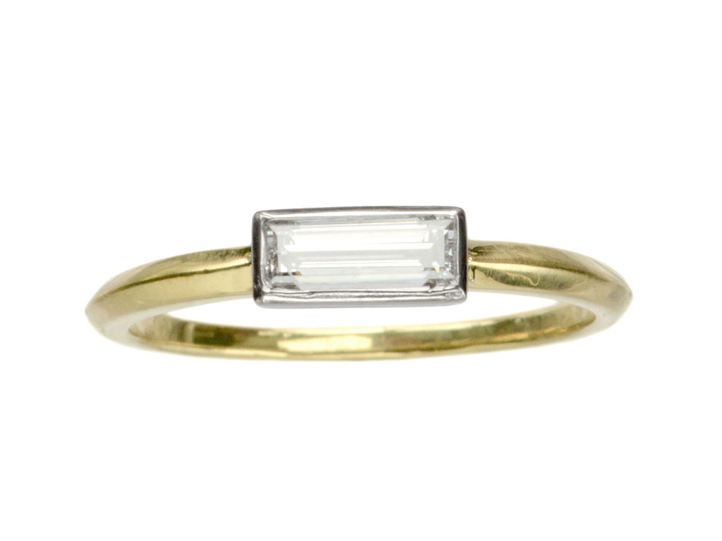 horizontal rectangle diamond ring