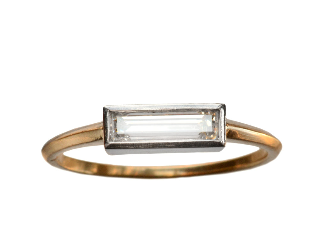 horizontal rectangle diamond ring