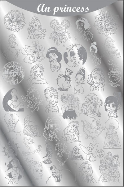 ZZ PRINCESS in DESIGN stamping plate – Mundo de Unas