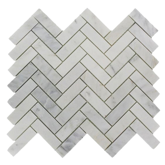 Herringbone | Oriental White Marble Mosaic | 1x3 polished - Mission ...