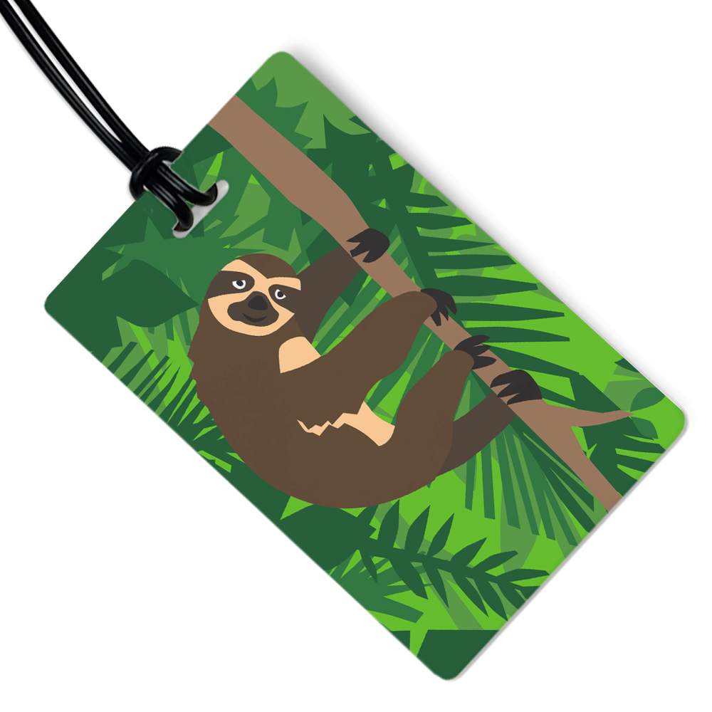 sloth luggage tag